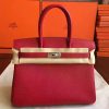 Hermes Red Epsom Birkin 30cm Handmade Bag - Image 9