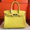Hermes Soufre Epsom Birkin 30cm Handmade Bag - Image 5