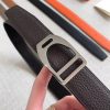 Hermes Etrier Buckle Belt & Chocolate Clemence 32 MM Strap - Image 4