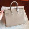 Hermes Grey Clemence Birkin 25cm Handmade Bag - Image 4