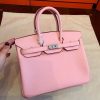 Hermes Pink Clemence Birkin 25cm Handmade Bag - Image 5
