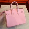 Hermes Pink Clemence Birkin 25cm Handmade Bag - Image 6
