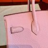 Hermes Pink Clemence Birkin 25cm Handmade Bag - Image 7
