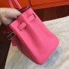 Hermes Rose Lipstick Clemence Birkin 25cm Handmade Bag - Image 6