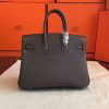 Hermes Vert Gris Clemence Birkin 25cm Handmade Bag - Image 4