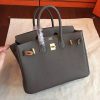 Hermes Vert Gris Clemence Birkin 25cm Handmade Bag - Image 7