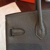 Hermes Vert Gris Clemence Birkin 25cm Handmade Bag - Image 8