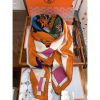 Hermes Orange Tout En Carre Shawl 140CM - Image 4