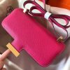 Hermes Epsom Constance 24cm Rose Red Handmade Bag - Image 6