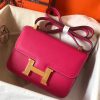 Hermes Epsom Constance 24cm Rose Red Handmade Bag - Image 7