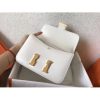 Hermes Epsom Constance 24cm White Handmade Bag - Image 8