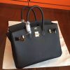 Hermes Black Epsom Birkin 25cm Handmade Bag - Image 7