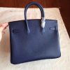 Hermes Sapphire Epsom Birkin 25cm Handmade Bag - Image 3