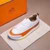 Hermes White/Orange Rapid Sneakers - Image 9
