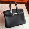 Hermes Black Swift Birkin 25cm Handmade Bag - Image 2