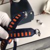 Hermes Navy Blue Tressage Cuir 25 MM Bag Strap - Image 3