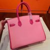 Hermes Pink Espom Horseshoe Brikin 30cm Handmade Bag - Image 9