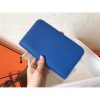 Hermes Bicolor Dogon Duo Wallet In Blue/Piment Leather - Image 7