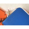 Hermes Bicolor Dogon Duo Wallet In Blue/Piment Leather - Image 8