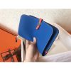 Hermes Bicolor Dogon Duo Wallet In Blue/Piment Leather - Image 9