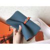 Hermes Bicolor Dogon Duo Wallet In Jean/Orange Leather - Image 3