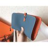Hermes Bicolor Dogon Duo Wallet In Jean/Orange Leather - Image 5
