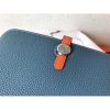 Hermes Bicolor Dogon Duo Wallet In Jean/Orange Leather - Image 7