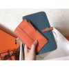 Hermes Bicolor Dogon Duo Wallet In Jean/Orange Leather - Image 9