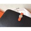 Hermes Bicolor Dogon Duo Wallet In Black/Orange Leather - Image 2