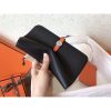 Hermes Bicolor Dogon Duo Wallet In Black/Orange Leather - Image 5