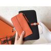 Hermes Bicolor Dogon Duo Wallet In Black/Orange Leather - Image 8