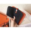 Hermes Bicolor Dogon Duo Wallet In Black/Orange Leather - Image 9