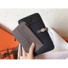 Hermes Bicolor Dogon Duo Wallet In Black/Taupe Leather - Image 9
