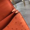 Hermes Mini Constance 18cm Orange Ostrich Leather - Image 4