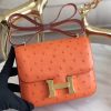 Hermes Mini Constance 18cm Orange Ostrich Leather - Image 5