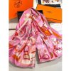 Hermes Pink Modernisme Tropical Scarf 140cm - Image 5