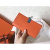 Hermes Bi-Color Epsom Bearn Wallet Orange/Blue Jean - Image 3