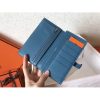 Hermes Bi-Color Epsom Bearn Wallet Orange/Blue Jean - Image 5