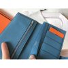 Hermes Bi-Color Epsom Bearn Wallet Orange/Blue Jean - Image 6