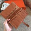 Hermes Brown Clemence Bearn Gusset Wallet - Image 5