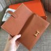 Hermes Brown Clemence Bearn Gusset Wallet - Image 8
