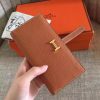 Hermes Brown Clemence Bearn Gusset Wallet - Image 9