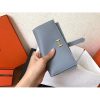 Hermes Blue Lin Epsom Bearn Gusset Wallet - Image 6