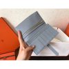 Hermes Blue Lin Epsom Bearn Gusset Wallet - Image 9