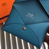 Hermes Blue Jean Epsom Calvi Card Holder - Image 2