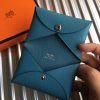Hermes Blue Jean Epsom Calvi Card Holder - Image 6