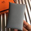 Hermes Blue Lin Epsom Calvi Card Holder - Image 3