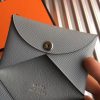 Hermes Blue Lin Epsom Calvi Card Holder - Image 7