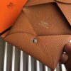 Hermes Brown Epsom Calvi Card Holder - Image 6