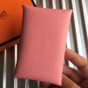 Hermes Pink Epsom Calvi Card Holder - Image 3